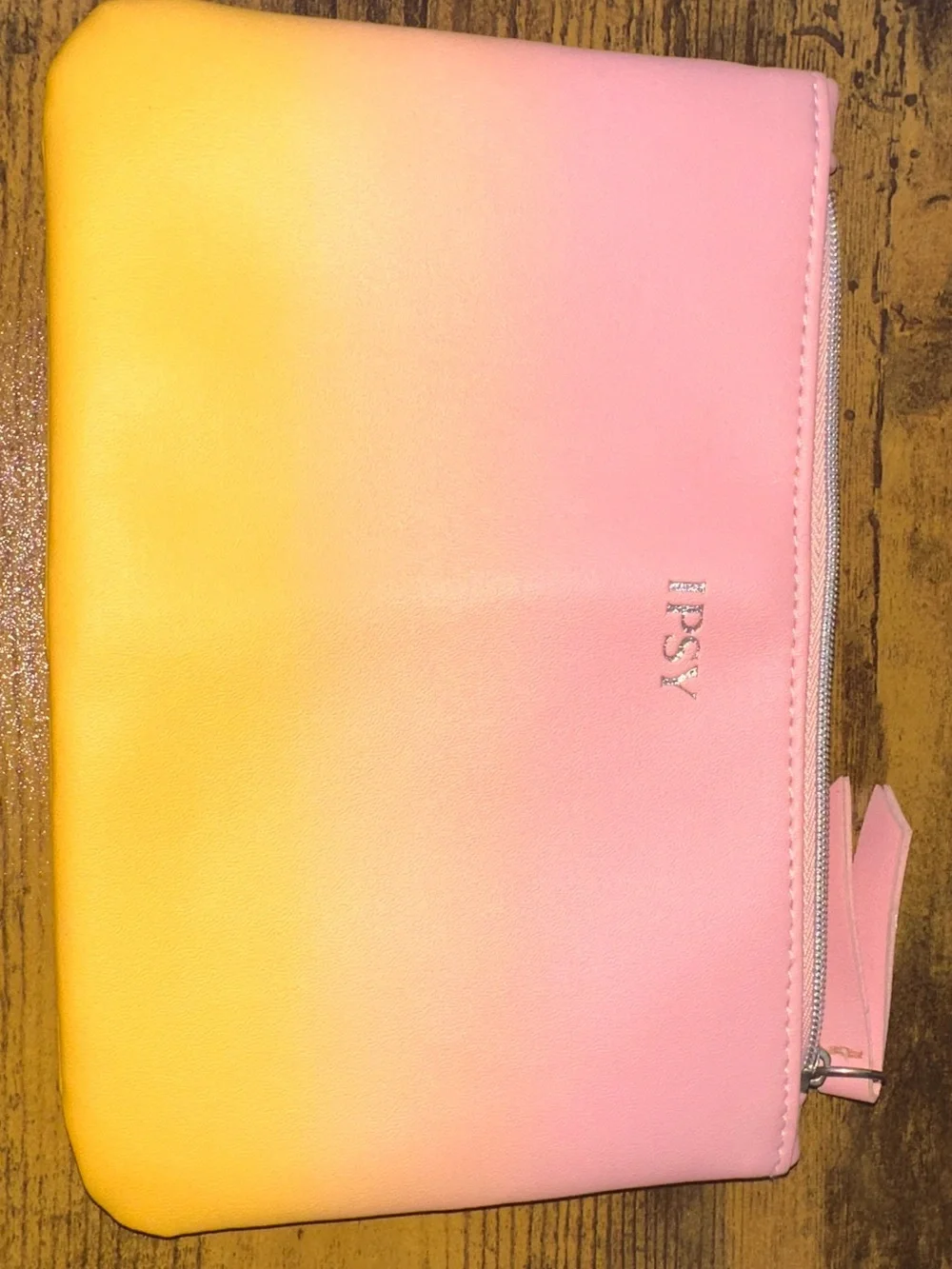 Pink and Yellow Ombre Women's Zip Pouch